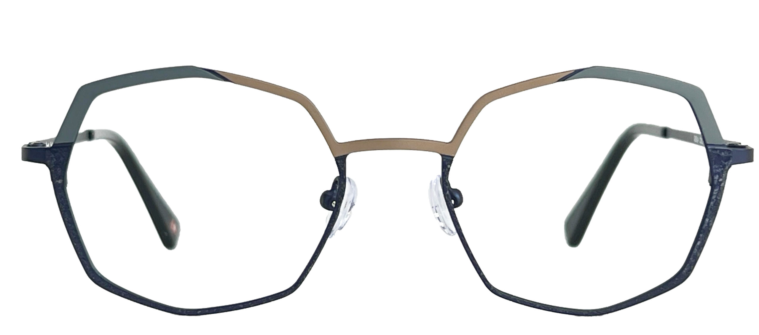 Didier Voirol Eyewear Gisela C02 Blue frozen/Gold brown/Dark grey mat